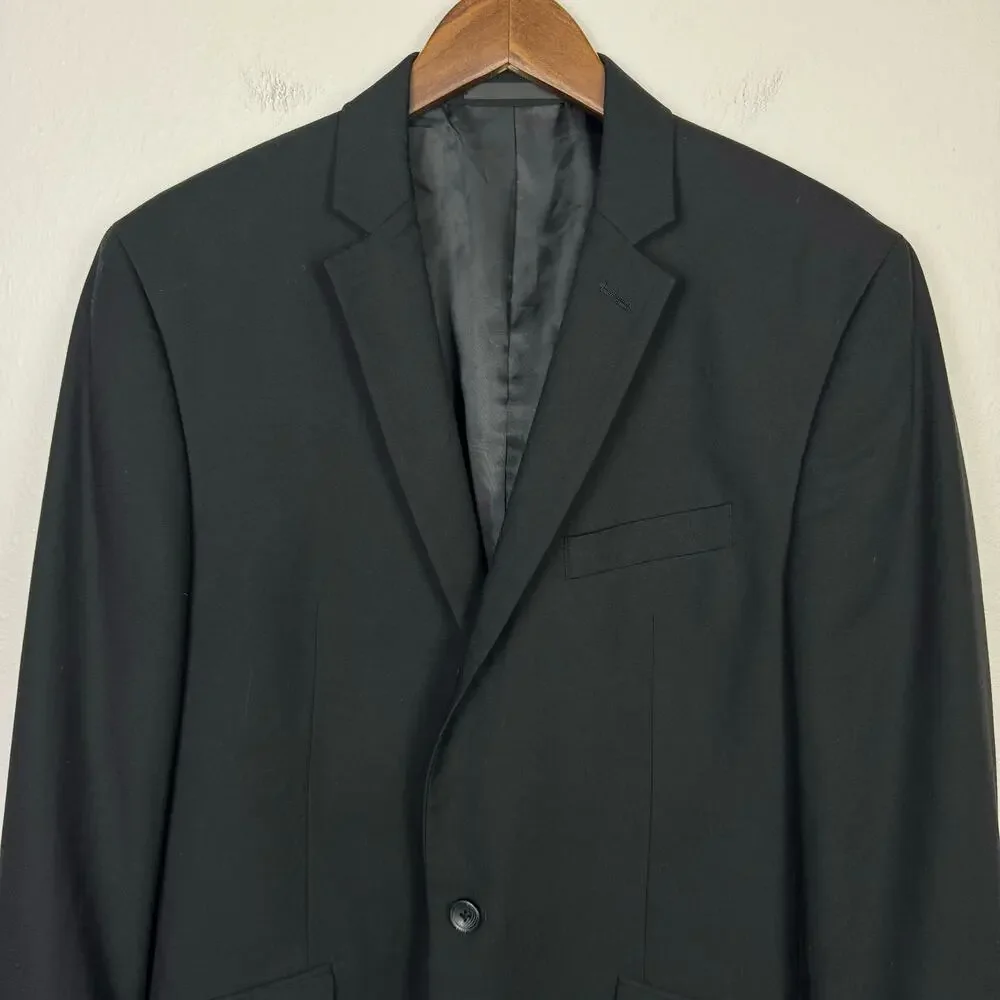 Kenneth Cole Reaction | 40L Black 2 Button Notch Collar Sports Coat Suit Blazer